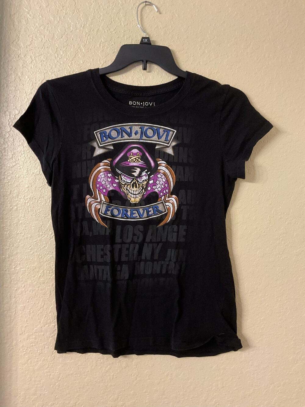 Bon Jovi "Forever" Skull Graphic Tee - Black - Size 2X (GUC)